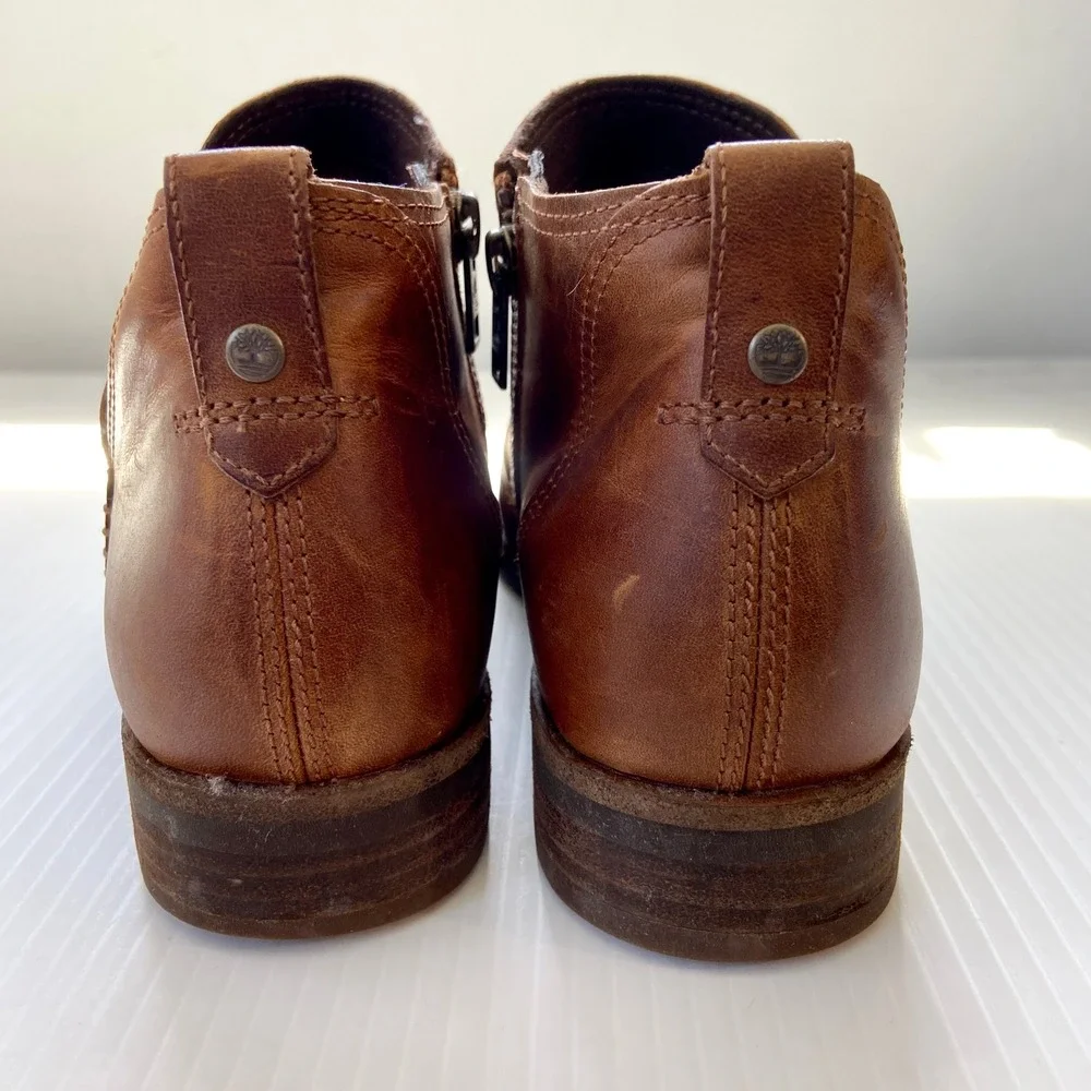 Timberland Somers Falls Short Ankle Casual Boot Brown Leather‎ Womens 8.5